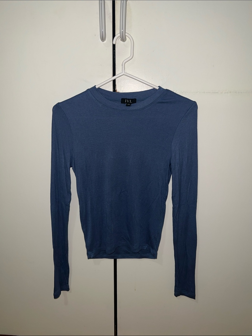IVL Slate Blue Long Sleeve Crewneck Top